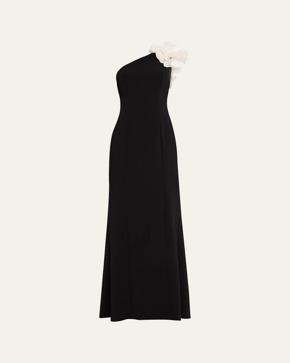 One-Shoulder Crepe Gown